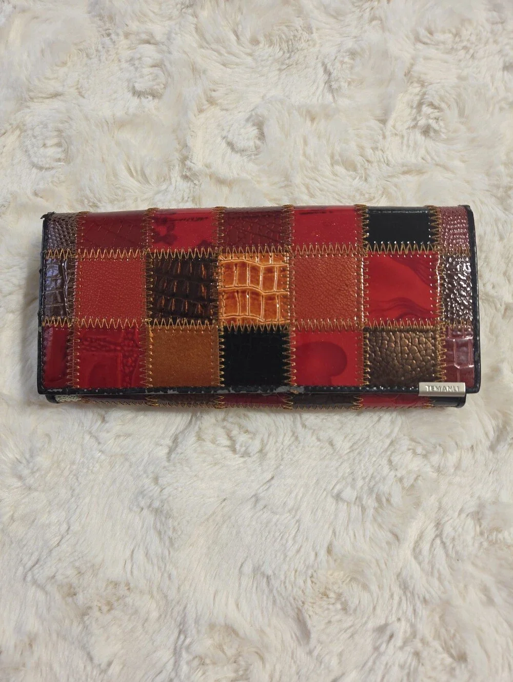 TeManli - Vintage Genuine Leather Patchwork Wallet